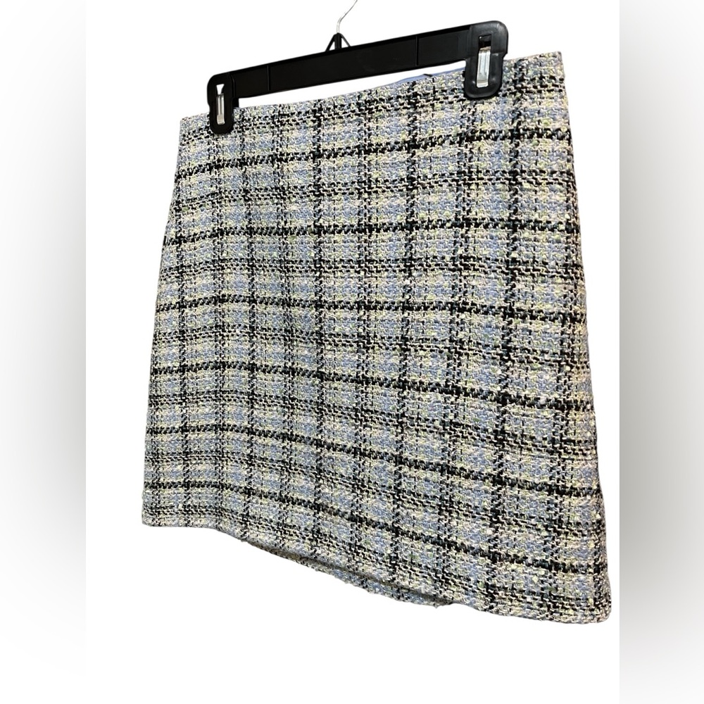 Loft Green and Blue Tweed Mini Skirt - Size 6